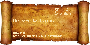 Boskovitz Lajos névjegykártya